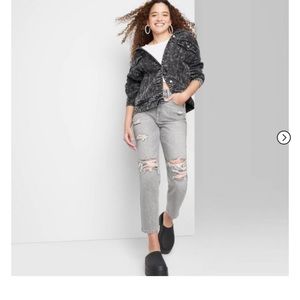 Brand new NBW super high rise tapered gray jeans